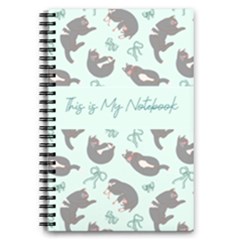 Personalized Any Text Ribbon Cat Pattern - 5.5  x 8.5  Notebook