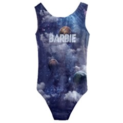 Personalized Space Style Name Any Text - Kids  Cut-Out Back One Piece Swimsuit