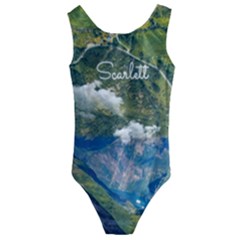 Personalized Landscape View Name Any Text - Kids  Cut-Out Back One Piece Swimsuit