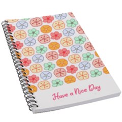 Personalized Any Text Flower Pattern - 5.5  x 8.5  Notebook