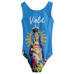 Personalized Saint Mary Style Name Any Text - Kids  Cut-Out Back One Piece Swimsuit