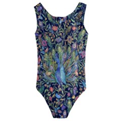 Personalized Watercolor Peacock - Kids  Cut-Out Back One Piece Swimsuit