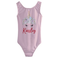 Personalized Unicorn Horn Name Any Text - Kids  Cut-Out Back One Piece Swimsuit