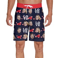 Personalized Couple Photo Many Face Head - Men s Beach Shorts