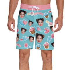 Personalized Photo Many Face Head Happy Valentine - Men s Beach Shorts