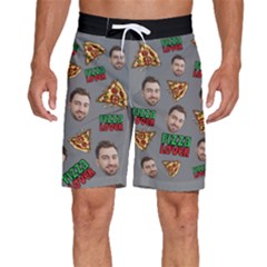 Personalized Photo Many Face Head Pizza Lover - Men s Beach Shorts