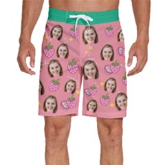 Personalized Photo Many Face Head Strawberry - Men s Beach Shorts