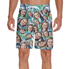 Personalized Photo Many Face Head Hawaii Style - Men s Beach Shorts