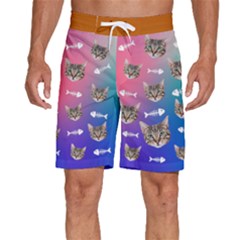 Personalized Photo Many Face Head Pet - Men s Beach Shorts