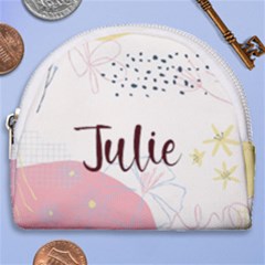 Personalized Hand Drawn Floral Name Any Text - Horseshoe Style Canvas Pouch