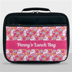 Personalized Any Text Rabbit with Flower - Lunch Bag