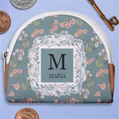 Personalized Floral Initial Name - Horseshoe Style Canvas Pouch