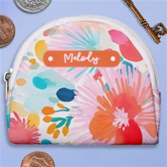 Personalized Floral Name Any Text - Horseshoe Style Canvas Pouch