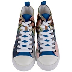 Personalized Couple Collage Style Photo - Women s Mid-Top Canvas Sneakers