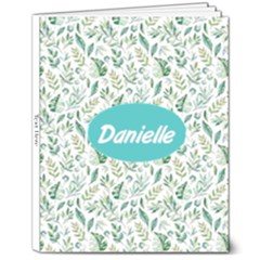 Custom Name Leaf Pattern - 8  x 10  Softcover Notebook