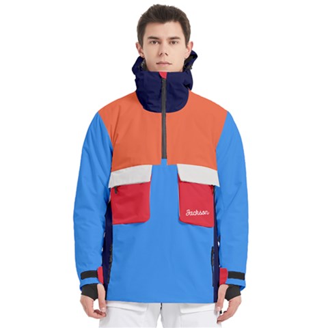 Men s Pullover Zip Ski and Snowboard Waterproof Breathable Jacket 