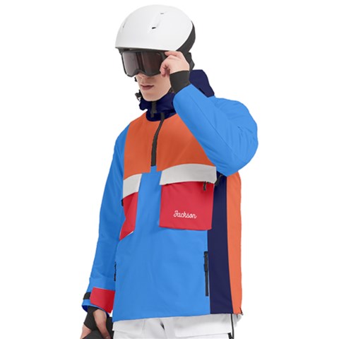 Men s Pullover Zip Ski and Snowboard Waterproof Breathable Jacket 