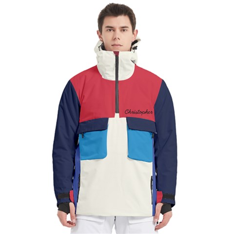 Men s Pullover Zip Ski and Snowboard Waterproof Breathable Jacket 