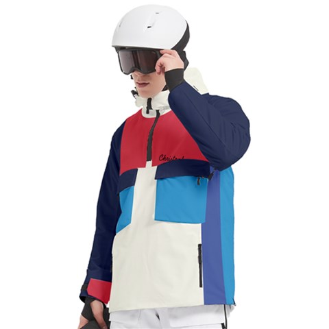 Men s Pullover Zip Ski and Snowboard Waterproof Breathable Jacket 