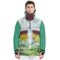 Personalized Nature Landscape Any Text Name - Men s Pullover Zip Ski and Snowboard Waterproof Breathable Jacket