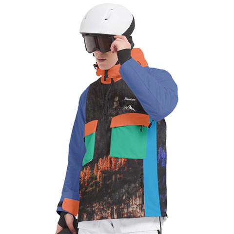 Men s Pullover Zip Ski and Snowboard Waterproof Breathable Jacket 