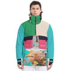 Custom Mix Pattern Logo Any Text Name - Men s Pullover Zip Ski and Snowboard Waterproof Breathable Jacket