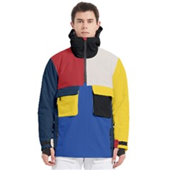 Custom Color Mix Colorblocked Any Text Name - Men s Pullover Zip Ski and Snowboard Waterproof Breathable Jacket