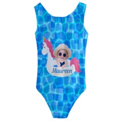 Personalized Any Text Face Cut Unicorn Swim ring - Kids  Cut-Out Back One Piece Swimsuit