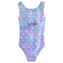 Personalized Any Text Mermaid - Kids  Cut-Out Back One Piece Swimsuit