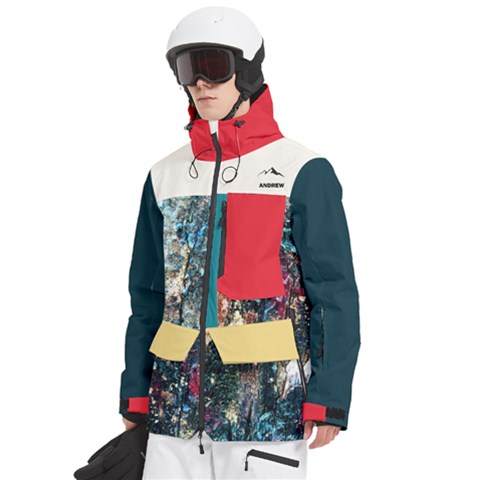 Men s Multi Pockets Zip Ski and Snowboard Waterproof Breathable Jacket 