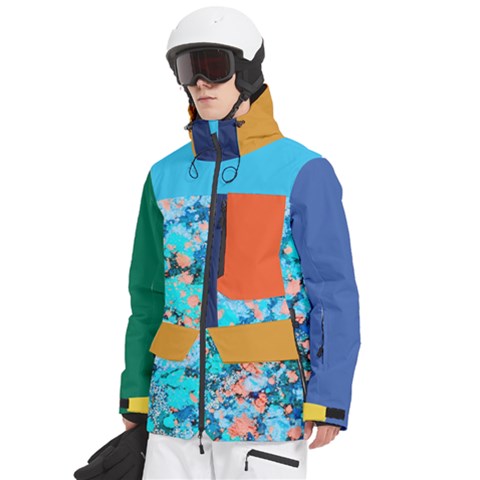 Men s Multi Pockets Zip Ski and Snowboard Waterproof Breathable Jacket 