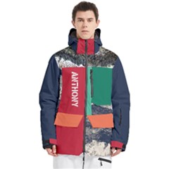 Custom Mix Color Any Text Name - Men s Multi Pockets Zip Ski and Snowboard Waterproof Breathable Jacket