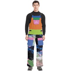 Custom Mix Color Logo Any Text Name - Men s Side Zip Front Pouch Ski And Snowboard Bib Pants	