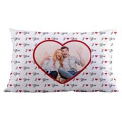 Custom I Love You Heart Shape Couple Photo (3 styles) - 16 x24  Lumbar Throw Cushion Case (Two Sides)