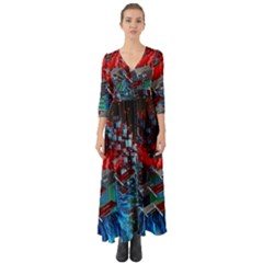 NETINT-button Up Boho Maxi Dress