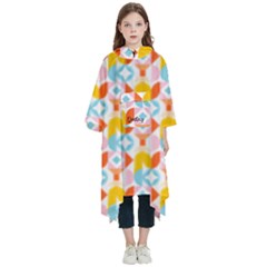 Personalized Name Geometric Patterns - Kids  Hooded Rain Ponchos