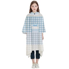 Personalized Name Houndstooth Pattern - Kids  Hooded Rain Ponchos