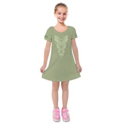 Personalized Any Text Three Ribbon - Kids  Short Sleeve Velvet Dress