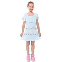 Personalized Any Text Rabbit Pattern - Kids  Short Sleeve Velvet Dress