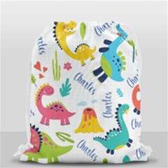 Custom Dinosaur Name Any Text - Drawstring Bag (Small)