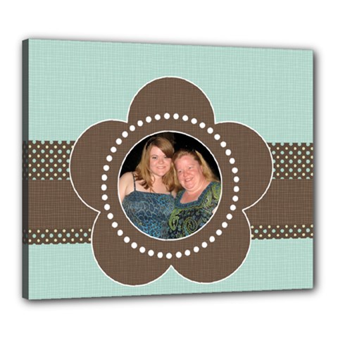 Blue with Brown Flower Canvas 20x24 - Canvas 24  x 20  (Stretched)