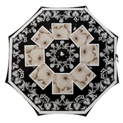 Black & White Art Nouveau Straight Umbrella