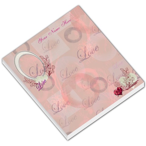 I Heart/love You Floral Pink Small Memo Pad  By Ellan