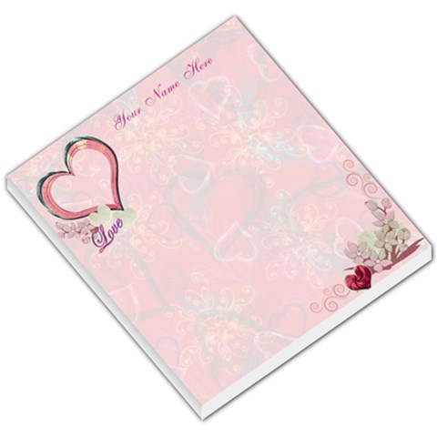 Floral Heart Pink I Heart/love You Small Memo Pad  By Ellan