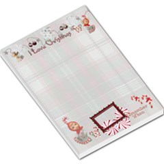 I love Christmas Angel Candy Cane Cat Remember When lg memo pad plaid - Large Memo Pads