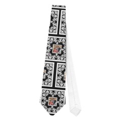 Art Neuveau Black & white tie single side - Necktie (One Side)