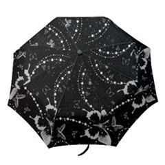 black and white butterflies umbrella - Folding Umbrella