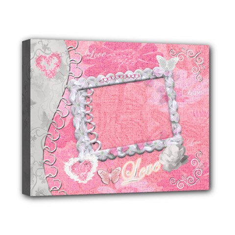 Spring Pink Heart Love 8x10 Stretched Canvas