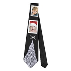 Black and Red Christmas Tree Tie (2 sided) - Necktie (Two Side)