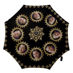 Black and Gold Medium Hook Handle Umbrella - Hook Handle Umbrella (Medium)